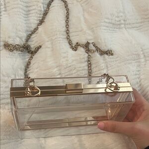 Clear Gold Chain Women Bag
